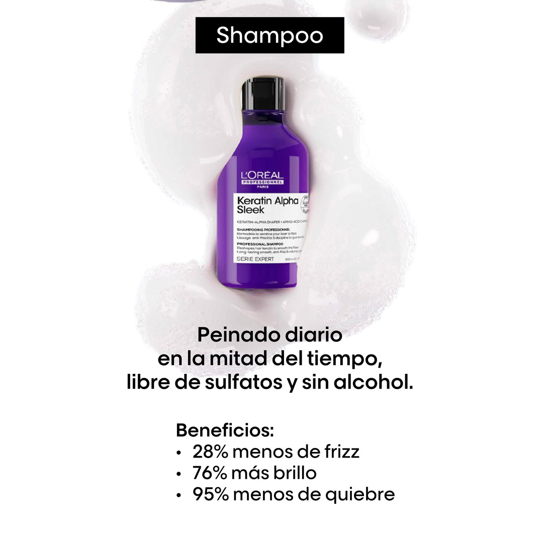 Shampoo Keratin Alpha Sleek - Imagen 2